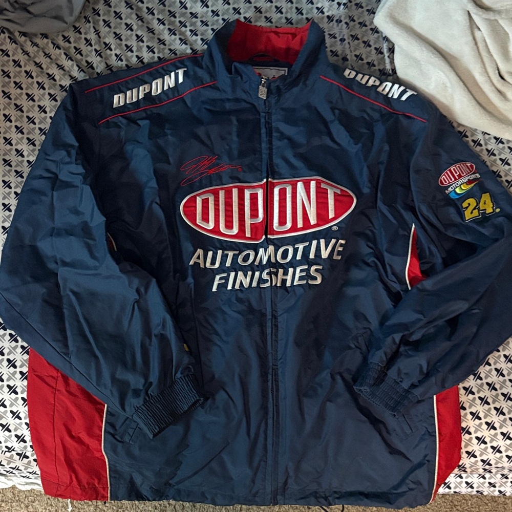 Chase Authentics Navy and Red Racing Windbreaker Dupoint